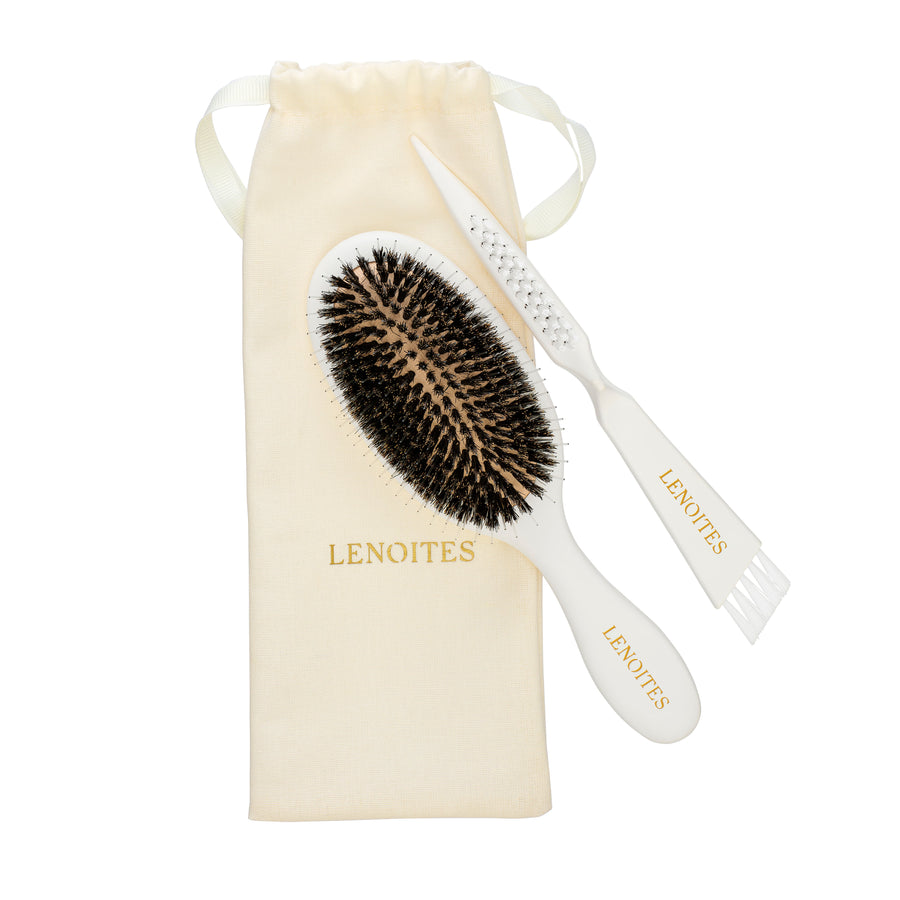 Hair Brush Wild Boar with pouch and cleaner tool