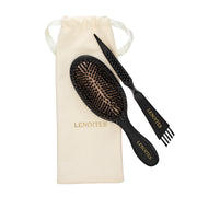 Hair Brush Wild Boar with pouch and cleaner tool