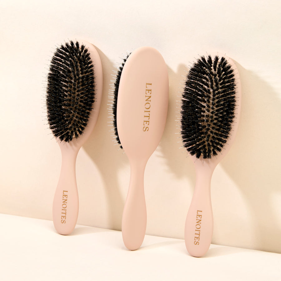 Hair Brush Wild Boar with pouch and cleaner tool