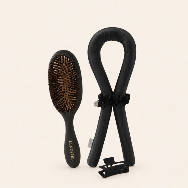 Heatless Curls + Wild Boar Hair Brush Set