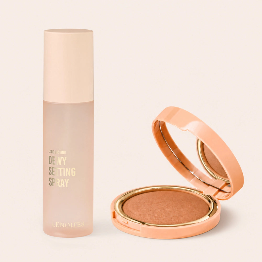 Powder Bronzer + Long Lasting Setting Spray Duo