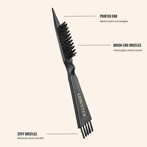 Wild Boar Hair Brush with Cleaning Tool