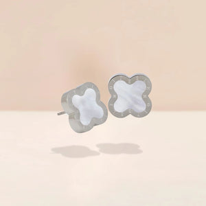 Earrings Silver White