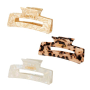 Hair Claw Kit - Champange pearl, Pearly white, Nude leopard