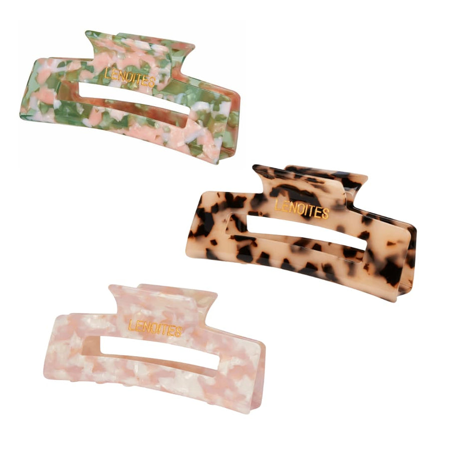 Hair Claw Kit - Pearly pink, Blossom, Nude leopard