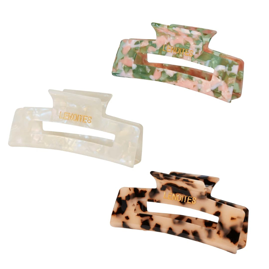 Hair Claw Kit - Pearly white, Blossom, Nude leopard