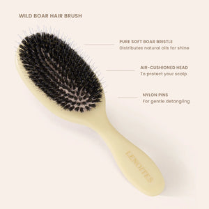 Wild Boar Hair Brush with Cleaning Tool
