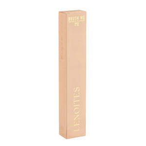 Brush Me Tapered Blender Brush No. 102 by Lenoites, featuring a sleek blush packaging with the brand logo, displayed against a white background.