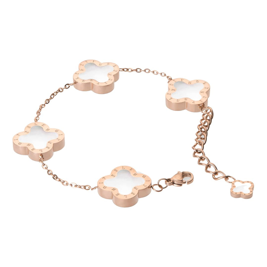 Four Leaf Clover Bracelet, Rose Gold & Mother of Pearl