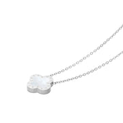 Four-Leaf Clover Necklace, Silver & Mother of Pearl